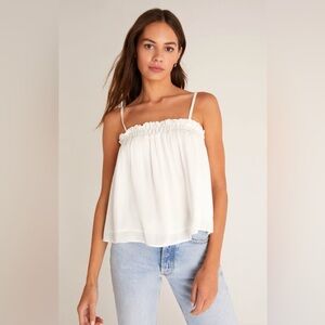 Z Supply White Ruffle Top Size Small